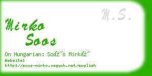 mirko soos business card